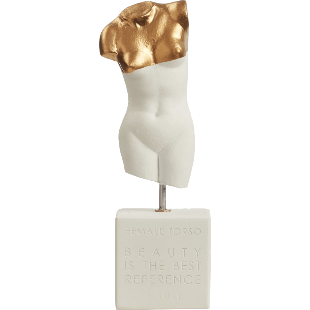 Statua Torso Femminile Marmo Dorato