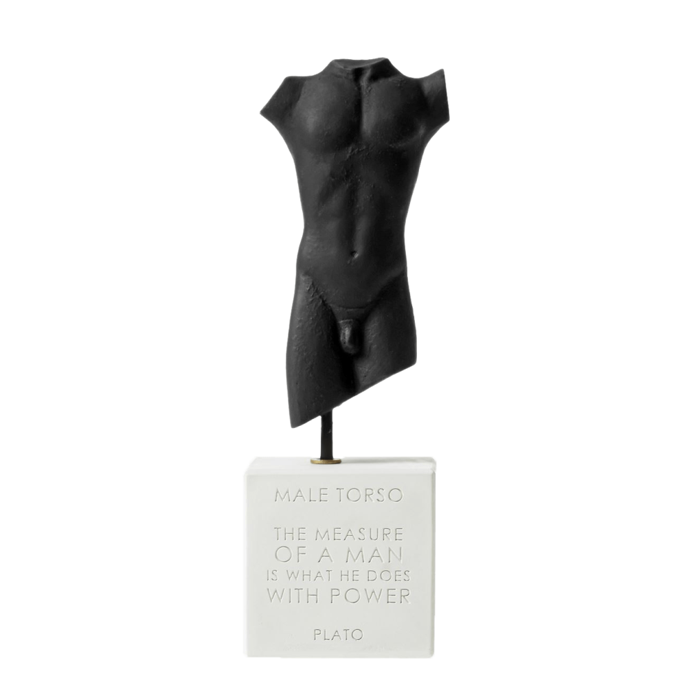 Statua Grande Torso Maschile Colore Nero