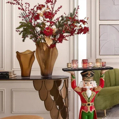 Ramo Natalizio Ilex con Bacche Rosse H110 cm EDG Enzo De Gasperi – Decorazione Elegante per Albero e Composizioni Natalizie